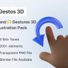 Gestos – Best Hand Gestures 3D illustration Pack